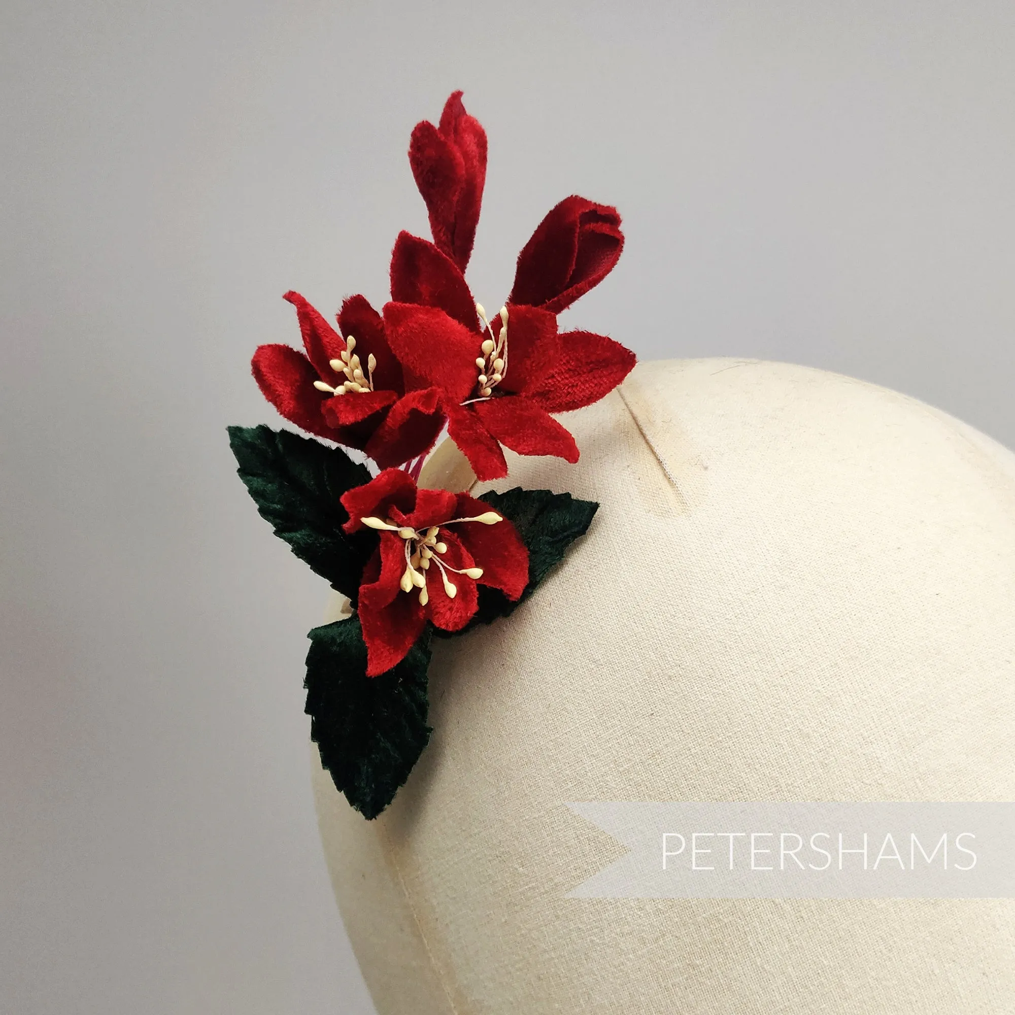 'Elsie' Vintage Velvet Millinery Flower Hat Mount