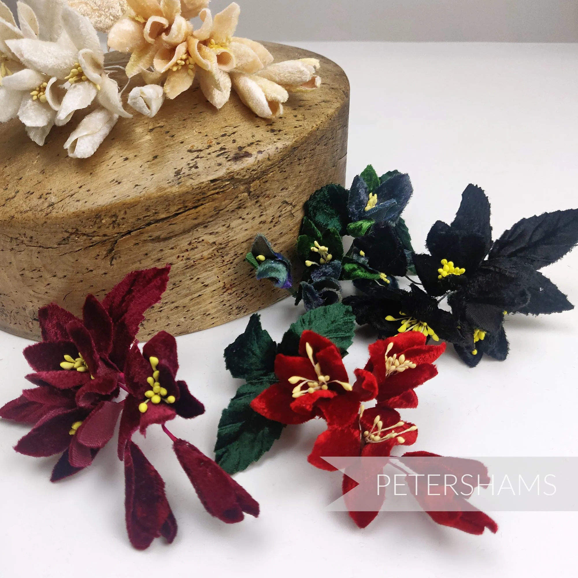 'Elsie' Vintage Velvet Millinery Flower Hat Mount