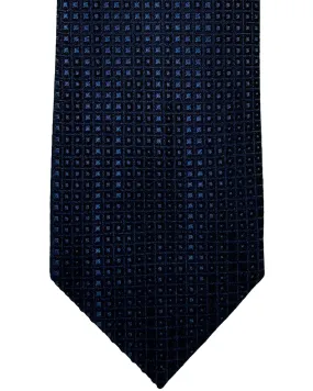 Ermenegildo Zegna Skinny Tie Dark Blue Black Squares SALE