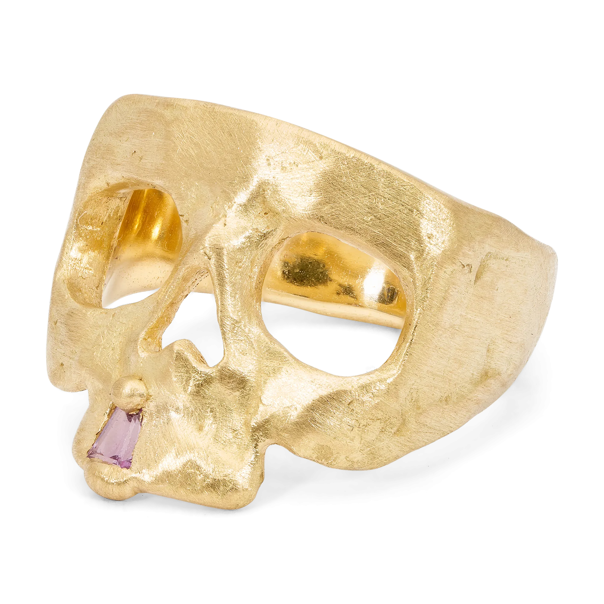 Extra Small Purple Snaggletooth Skull Ring - Size 4 - 11770