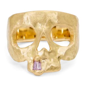 Extra Small Purple Snaggletooth Skull Ring - Size 4 - 11770