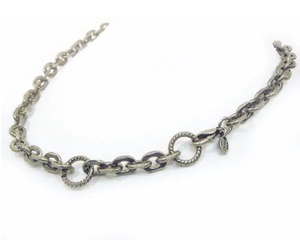 Flat Iron Knight Hack Chain Necklace w/Hinto and Skull