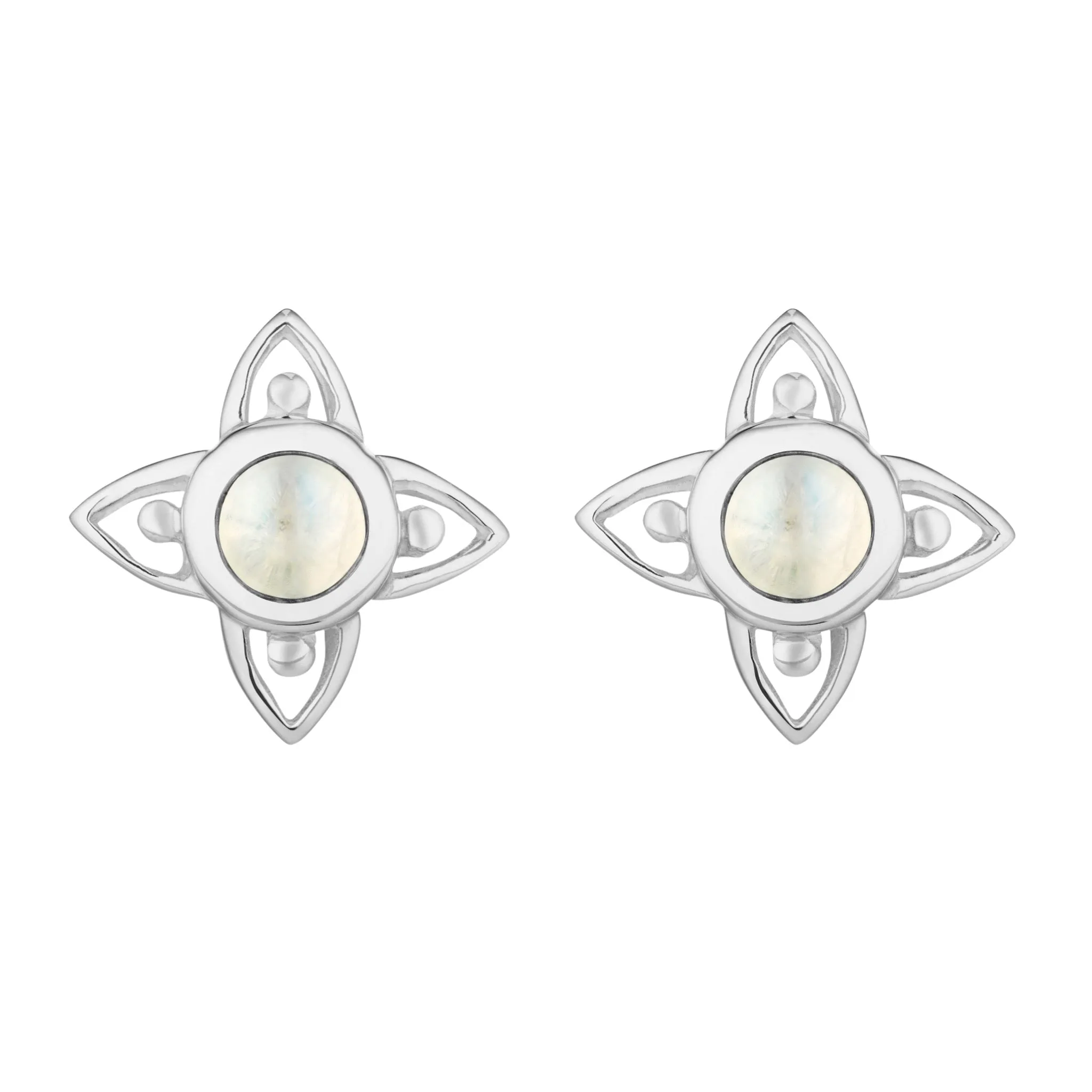 FLEUR - Sterling Silver & Moonstone Studs