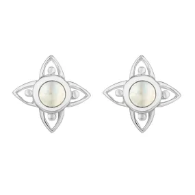 FLEUR - Sterling Silver & Moonstone Studs