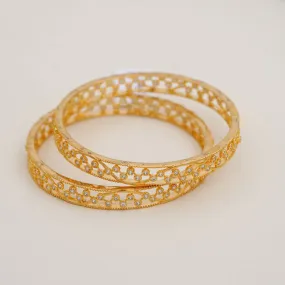 Glistening 92.5 Sterling Silver with Gold polish Bangles