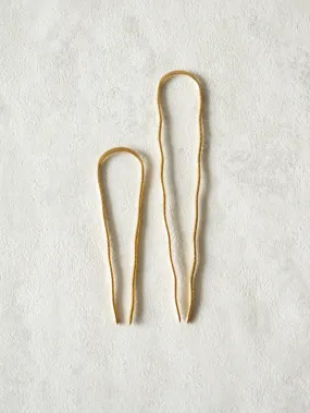 Hammered Brass Hair Pins