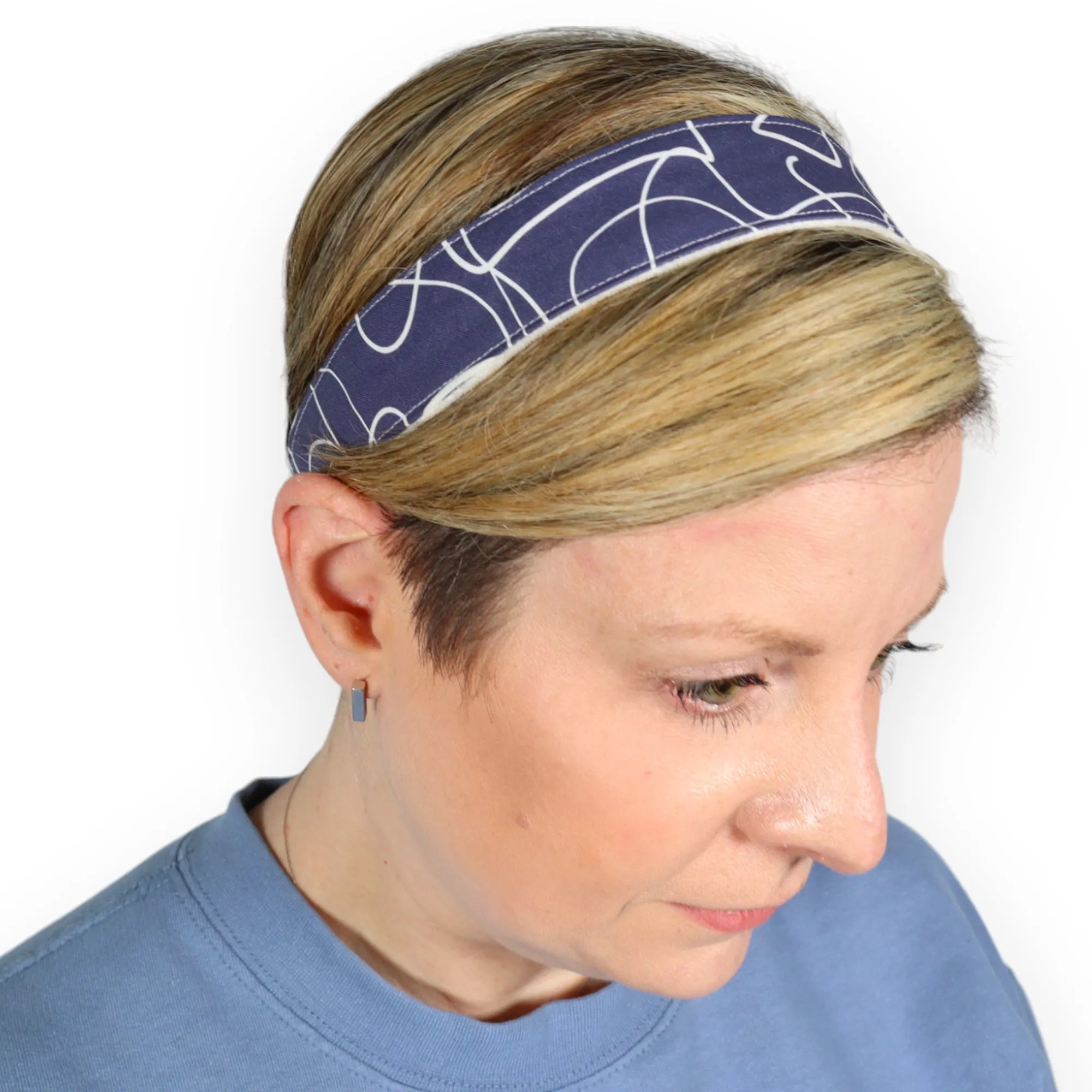 Headband Sewing KIt - Abstract Blue - Makes 4 Headbands