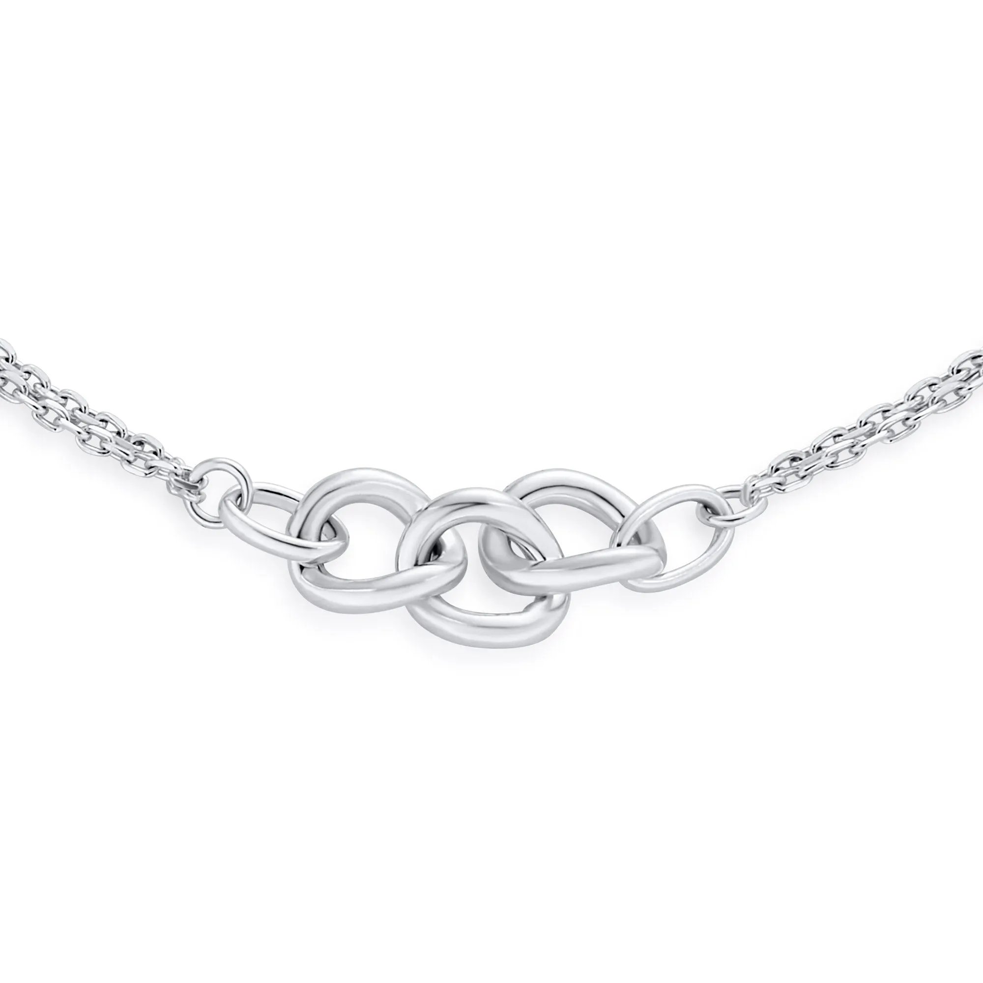 Infinity Love Knot Anklet Beaded Ball & Snake Chain Sterling Silver