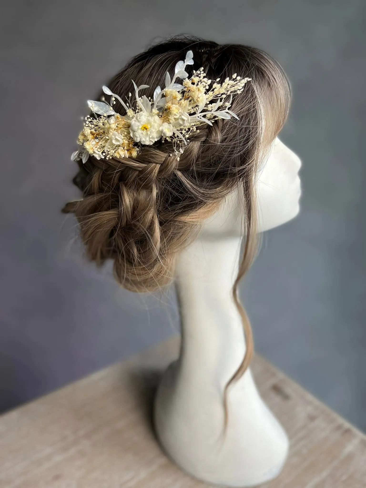 Ivory bridal flower comb