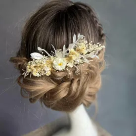 Ivory bridal flower comb