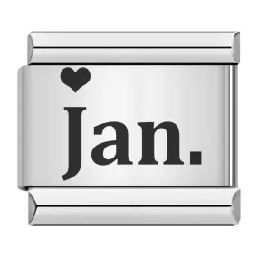 January with Heart, on Silver