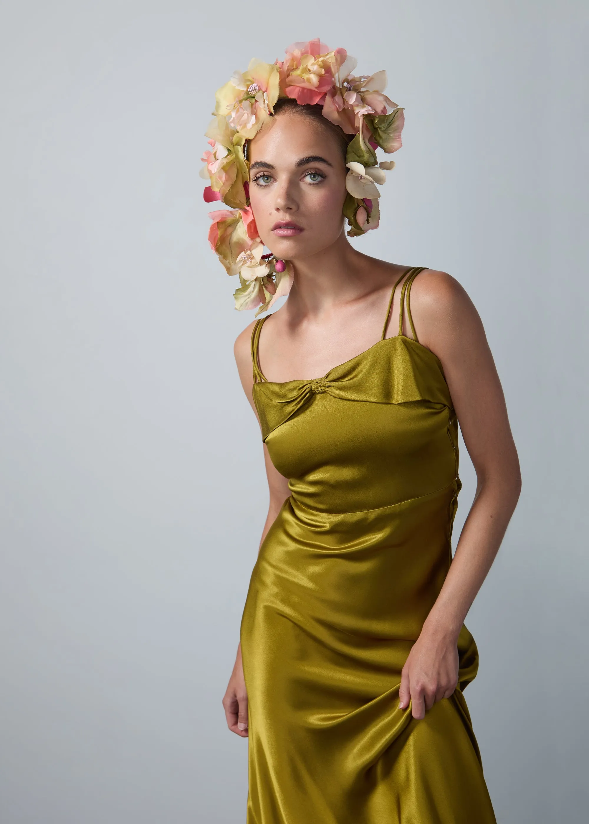 Jennifer Behr x New York Vintage Clementine Cascade Headpiece -- Garden