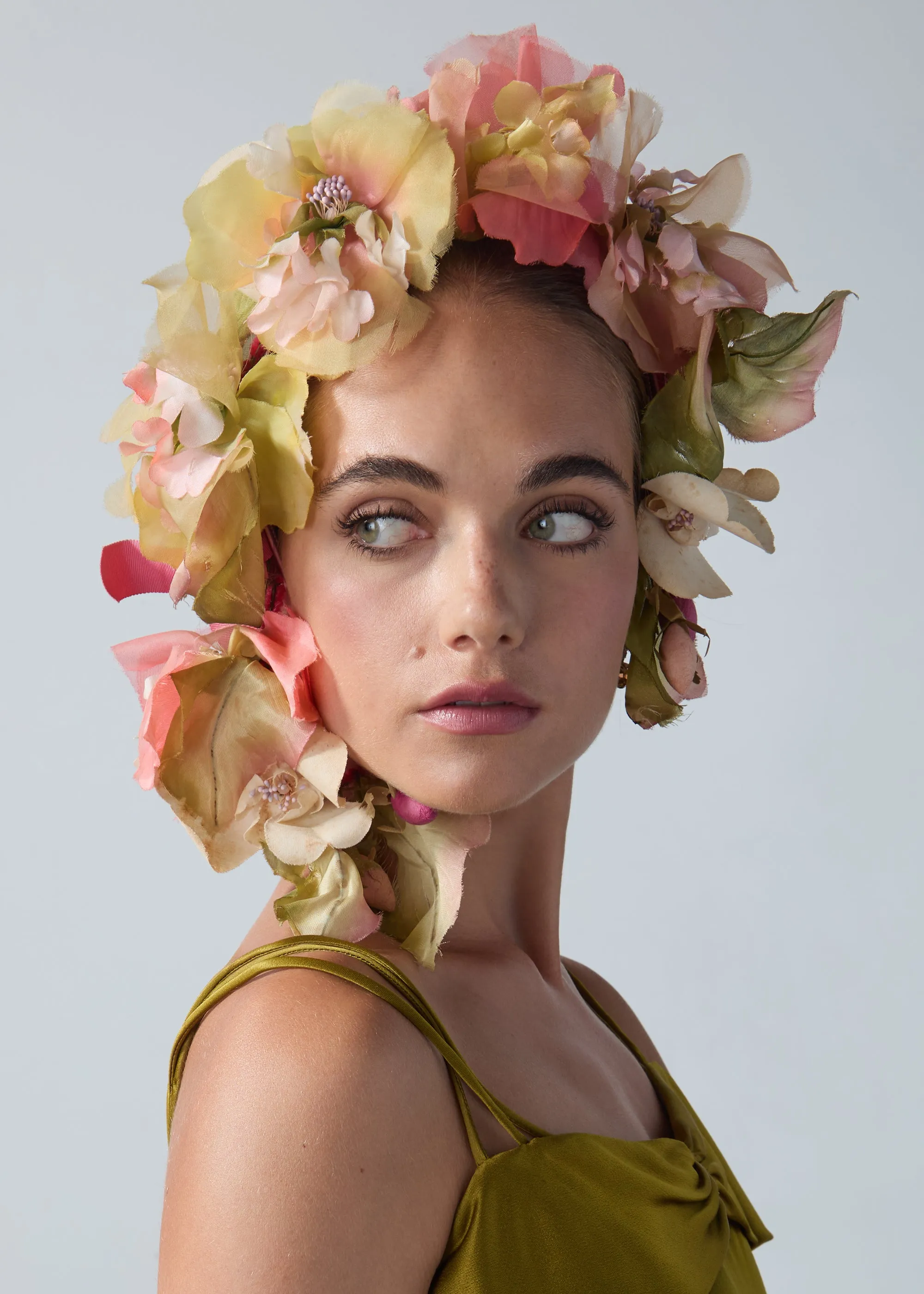 Jennifer Behr x New York Vintage Clementine Cascade Headpiece -- Garden