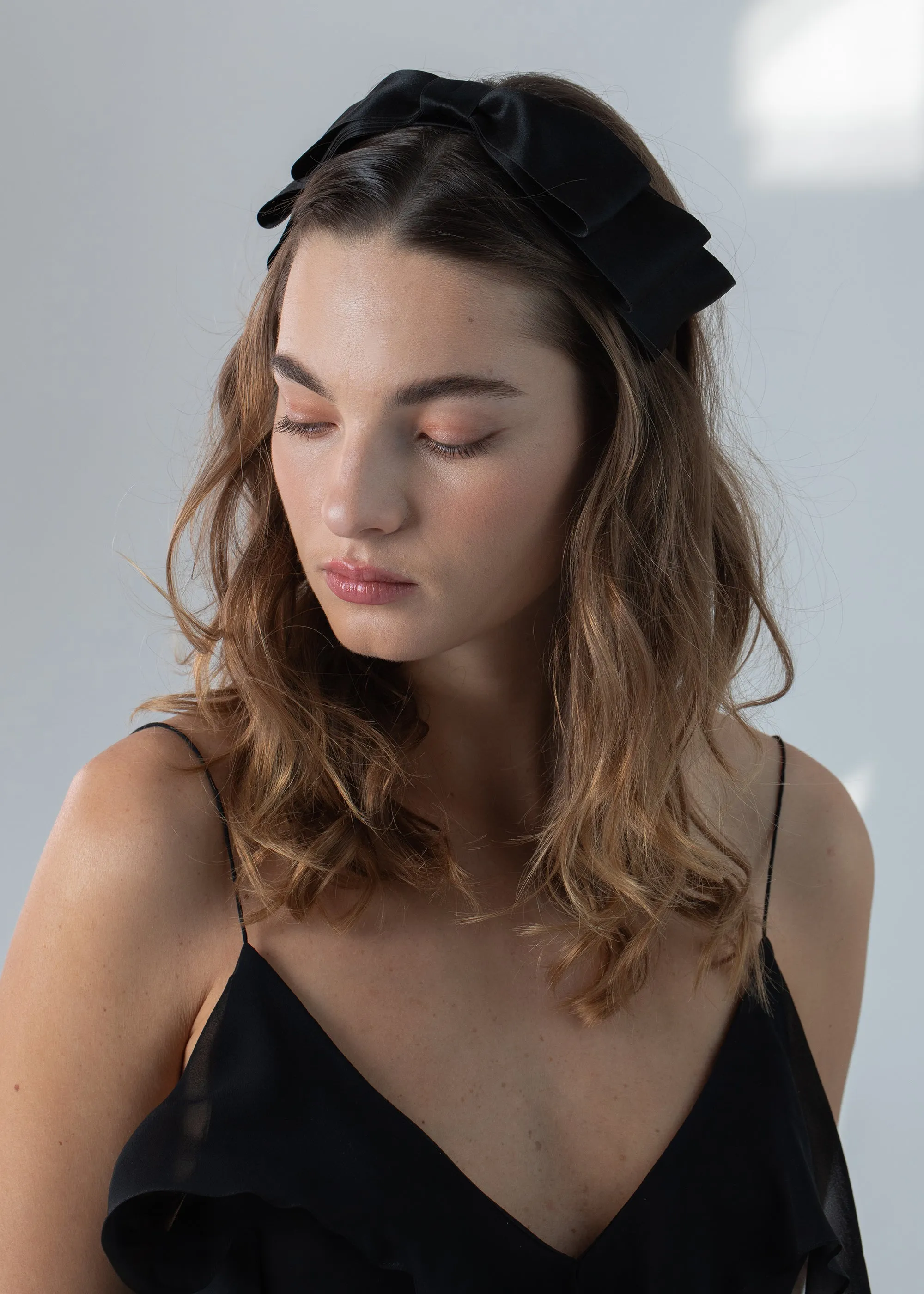 Karina Bow Headband -- Black