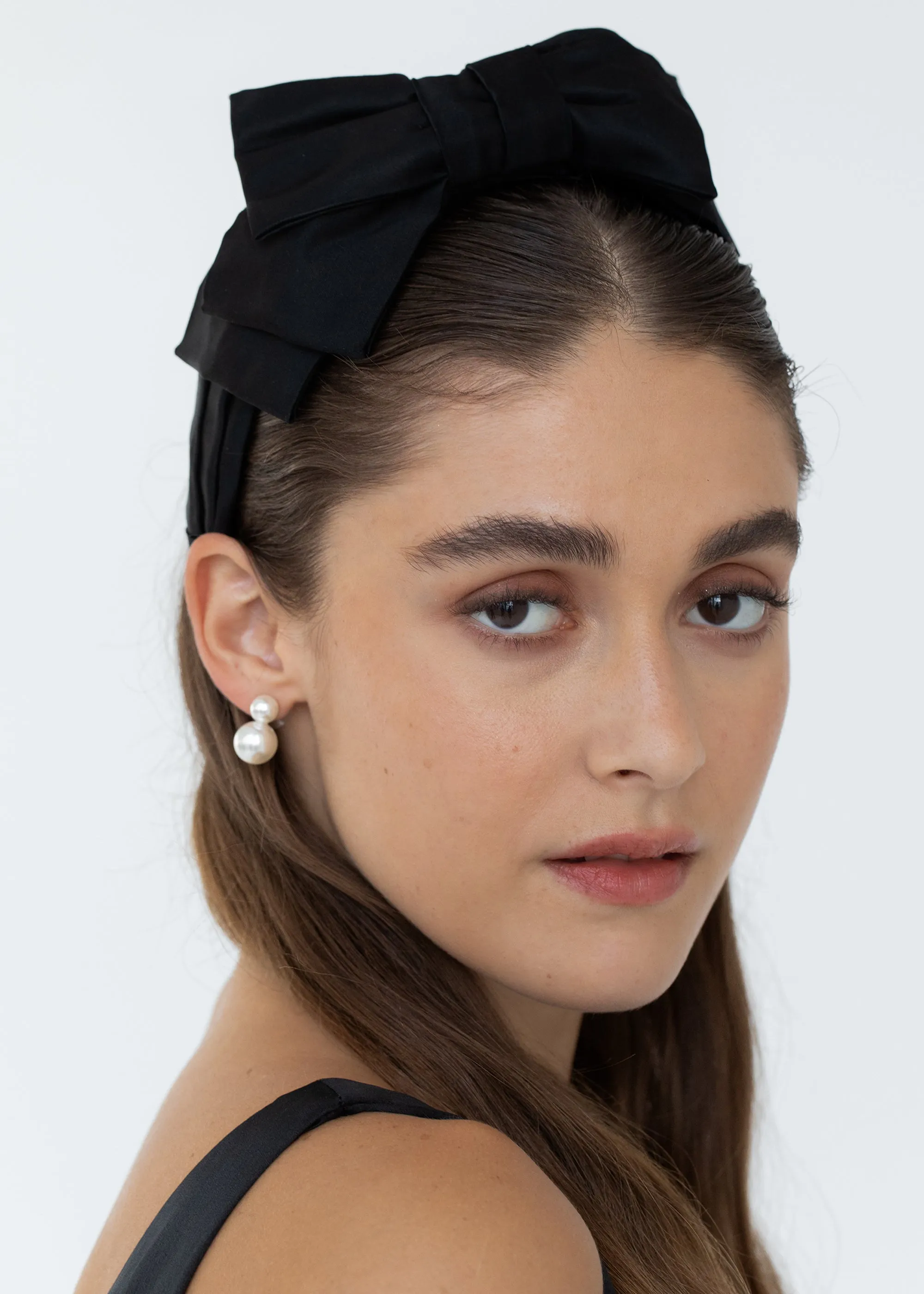 Karmen Bow Headband -- Black