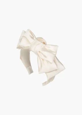 Karmen Bow Headband -- Cream