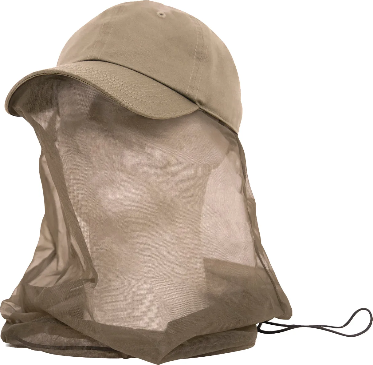 Khaki Operator Cap With Mosquito Net