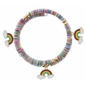 KIDS MULTI SEQUIN WRAP WITH RAINBOW CHARMS BRACELET