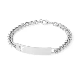 Ladies ID Bracelet with Pierced Angel Cutout