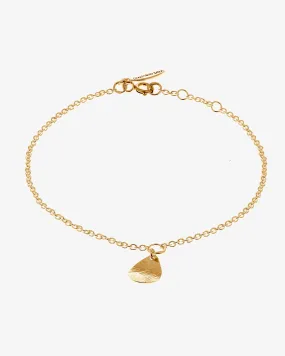 Leaf drop bracelet gold