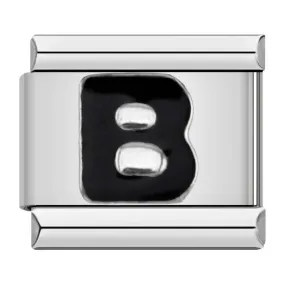 Letter B in Black, on Silver