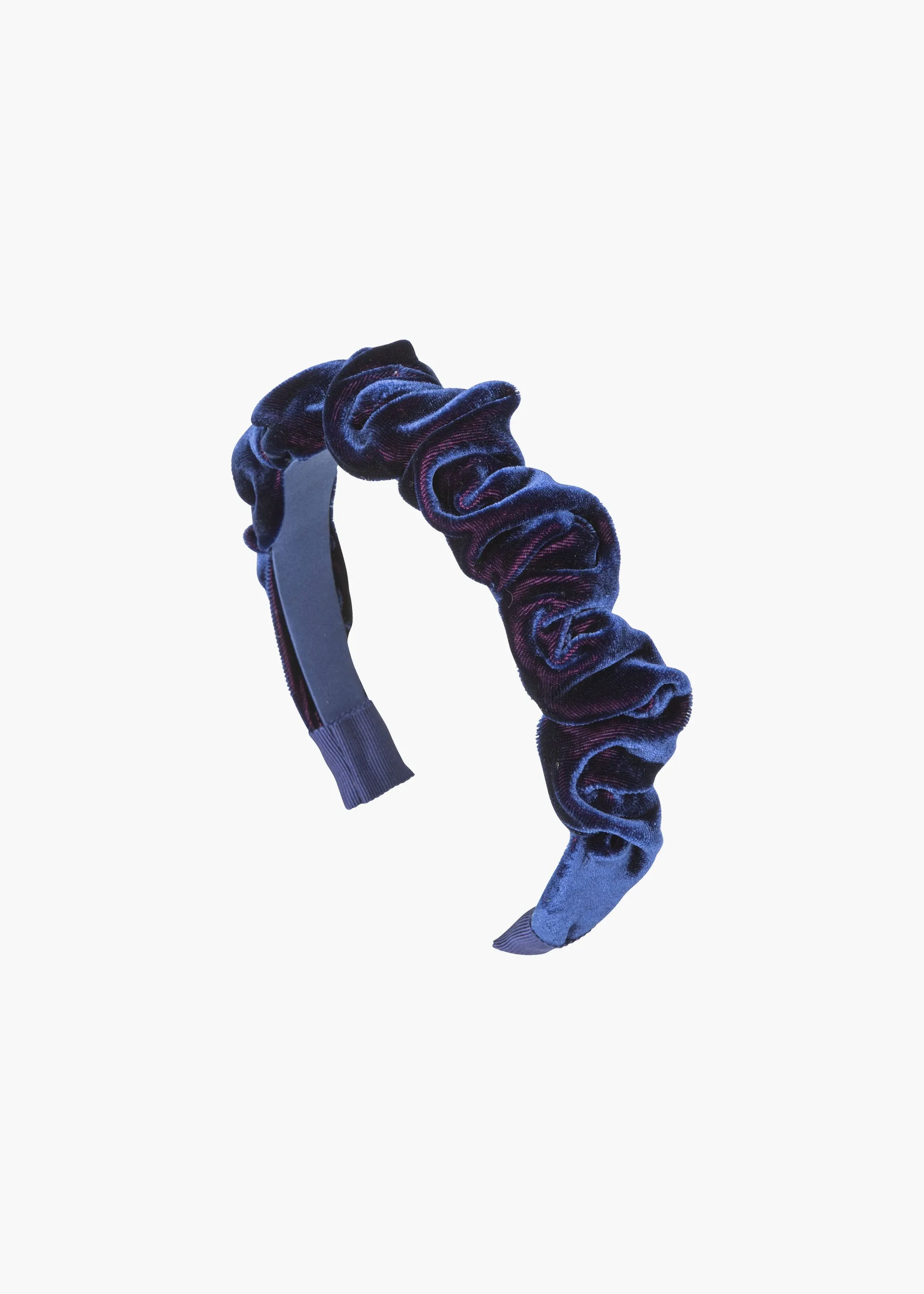 Lia Headband in Velvet -- Navy