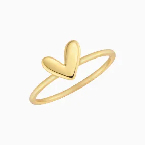 Love Heart Gold Ring