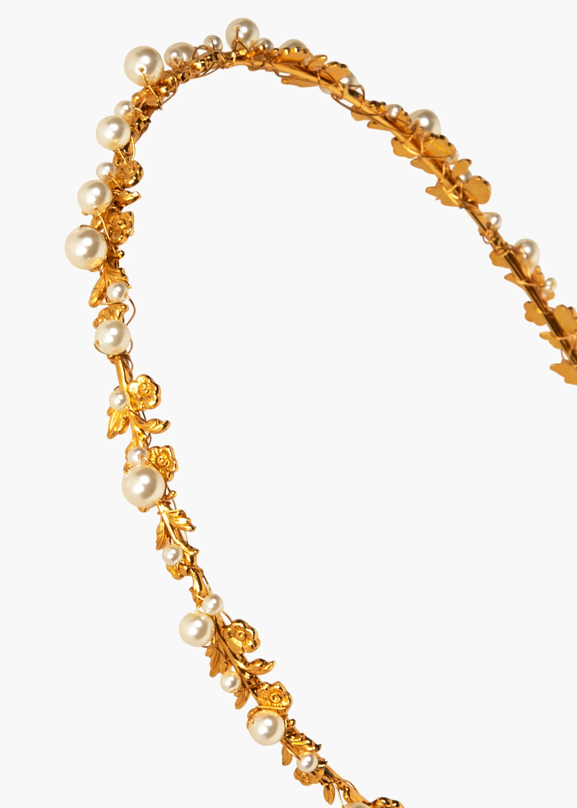 Mae Headband -- Gold Pearl