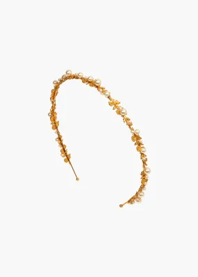 Mae Headband -- Gold Pearl