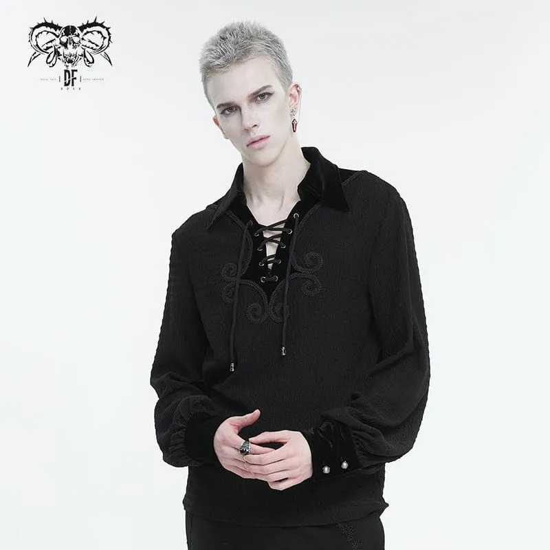 Men's Gothic Strappy Puff Sleeved Shirt