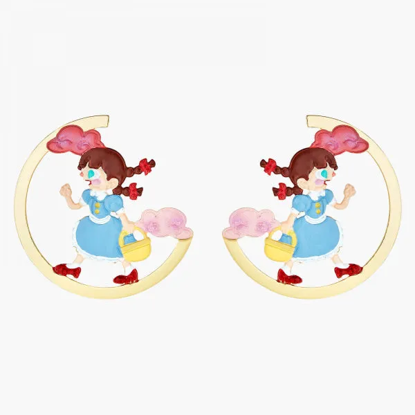 N2 - ANOZ103 The Wizard Of Oz Dorothy Asymmetrical Post Earrings