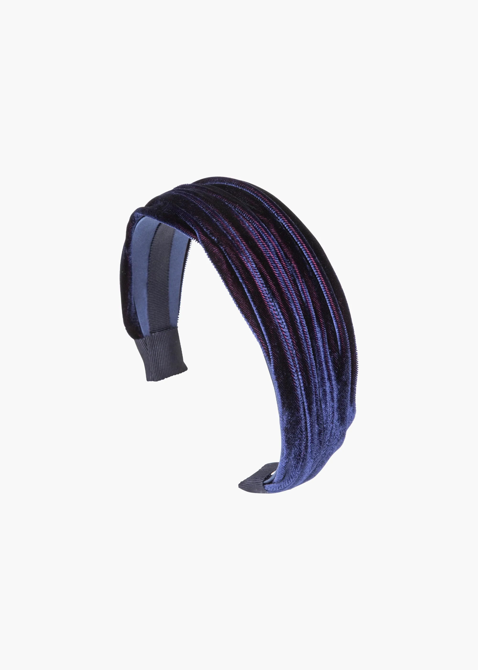 Natasha Velvet Headband -- Navy