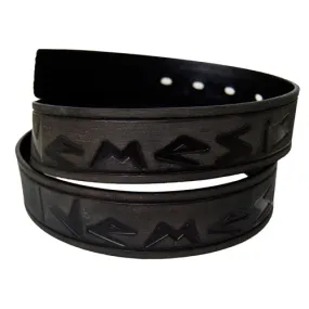 Nemesis Logo Distressed Dark Brown Leather Belt