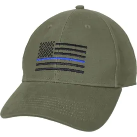 Olive Drab - Support the Police Blue Line Flag Adjustable Low Profile Cap