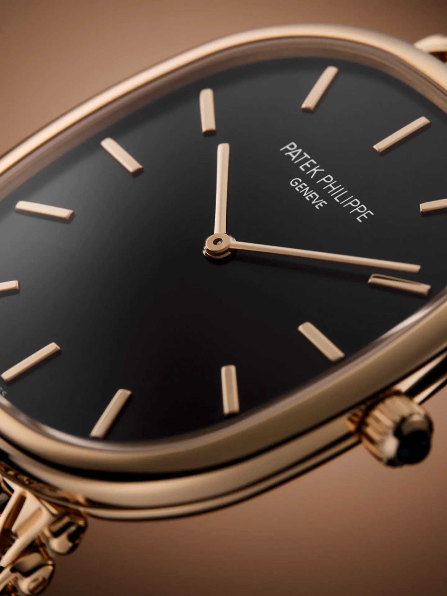 Rose Gold Patek Philippe Golden Ellipse Luxury Watch, Ref. 5738/1R-001, with Integrated Bracelet