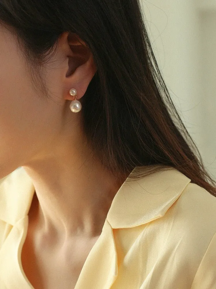 Petite Two Pearl Studs Earrings