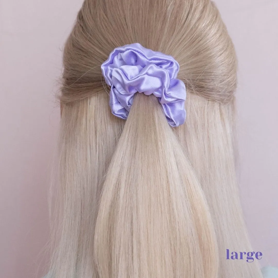 Premium Mulberry Silk Scrunchie - Lavender - Large