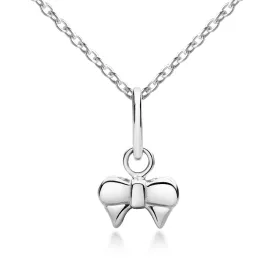 Ribbon Bow Pendant & Necklace - Sterling Silver