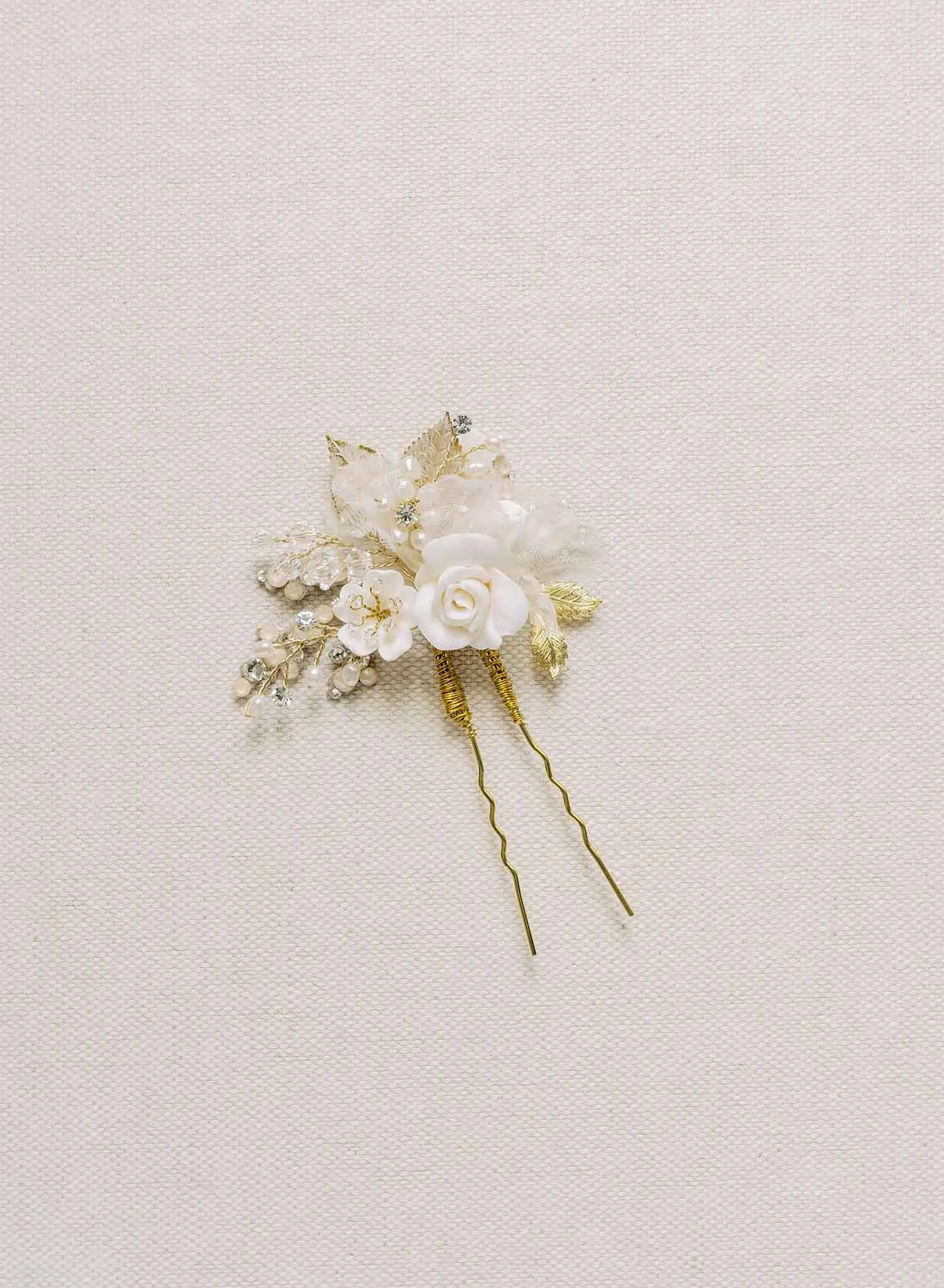 Romantic rose bridal hair pin - Style #2176