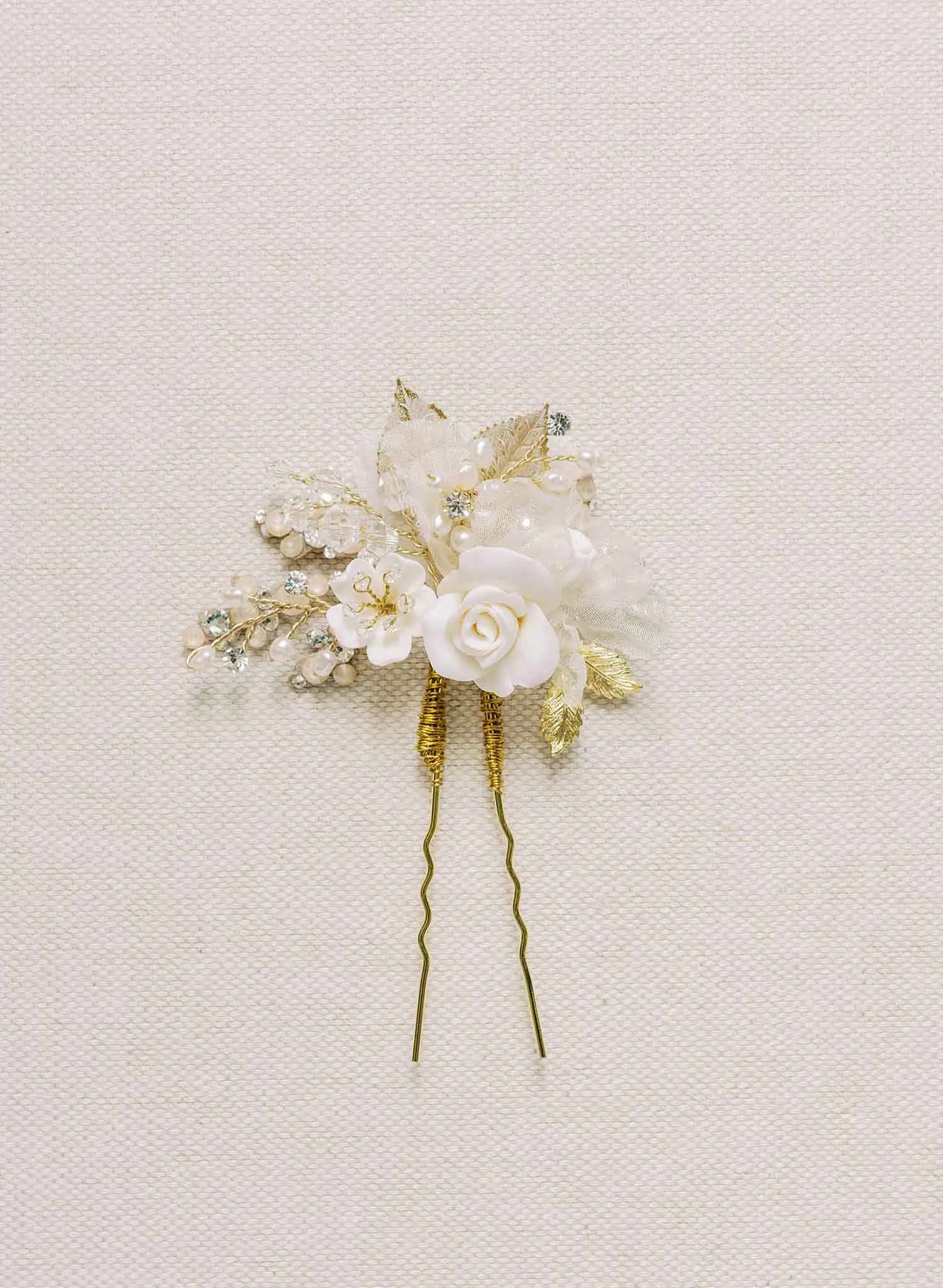 Romantic rose bridal hair pin - Style #2176