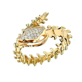 Serpent's Trace Wrap Ring - Yellow Gold Vermeil & Diamond Pavé