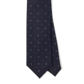 Silk Foulard Mini Flower Print Tipped Tie