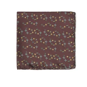 Silk Geometric Print Pocket Square