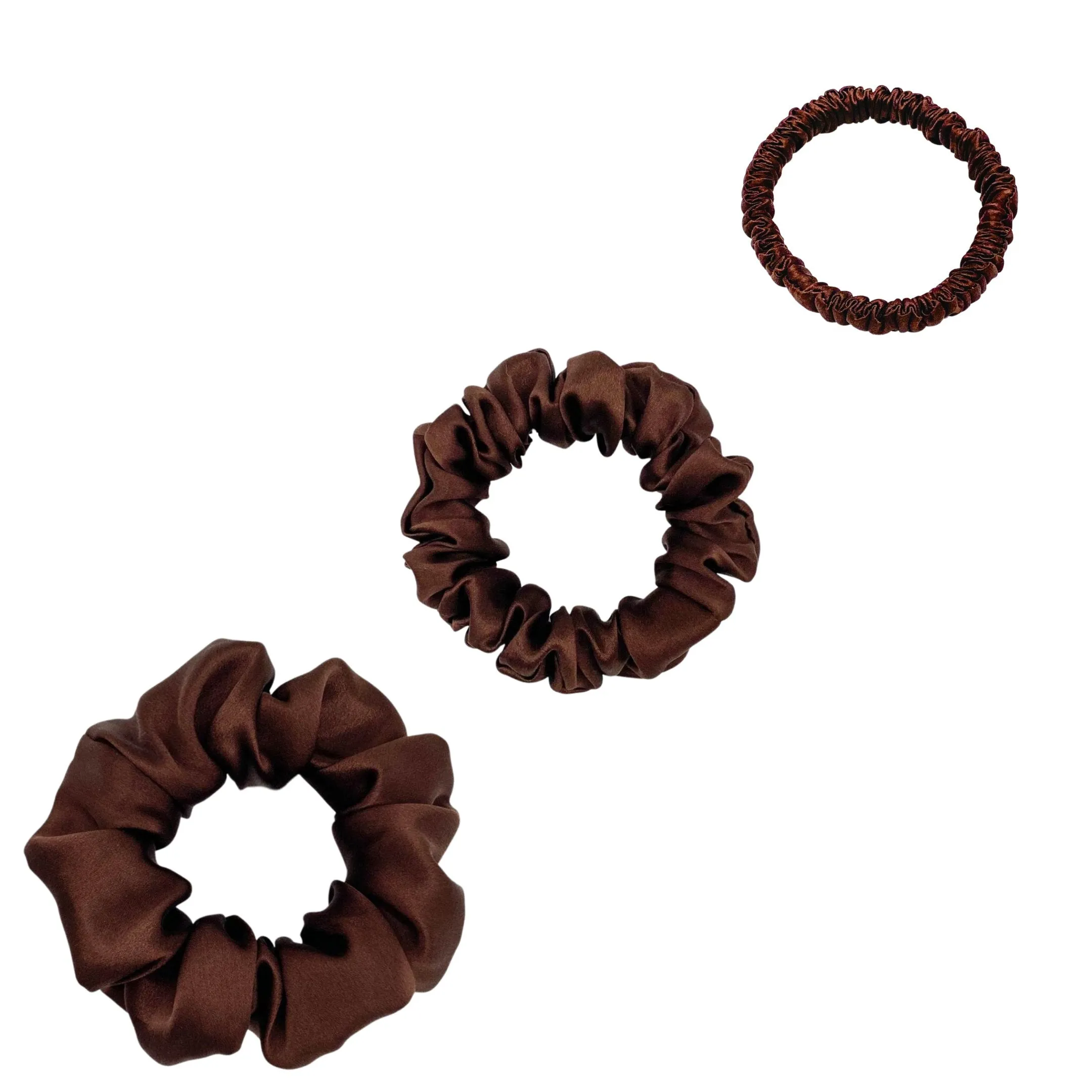 Silk Scrunchies Set - Champagne Gold - Mini, Small, Medium