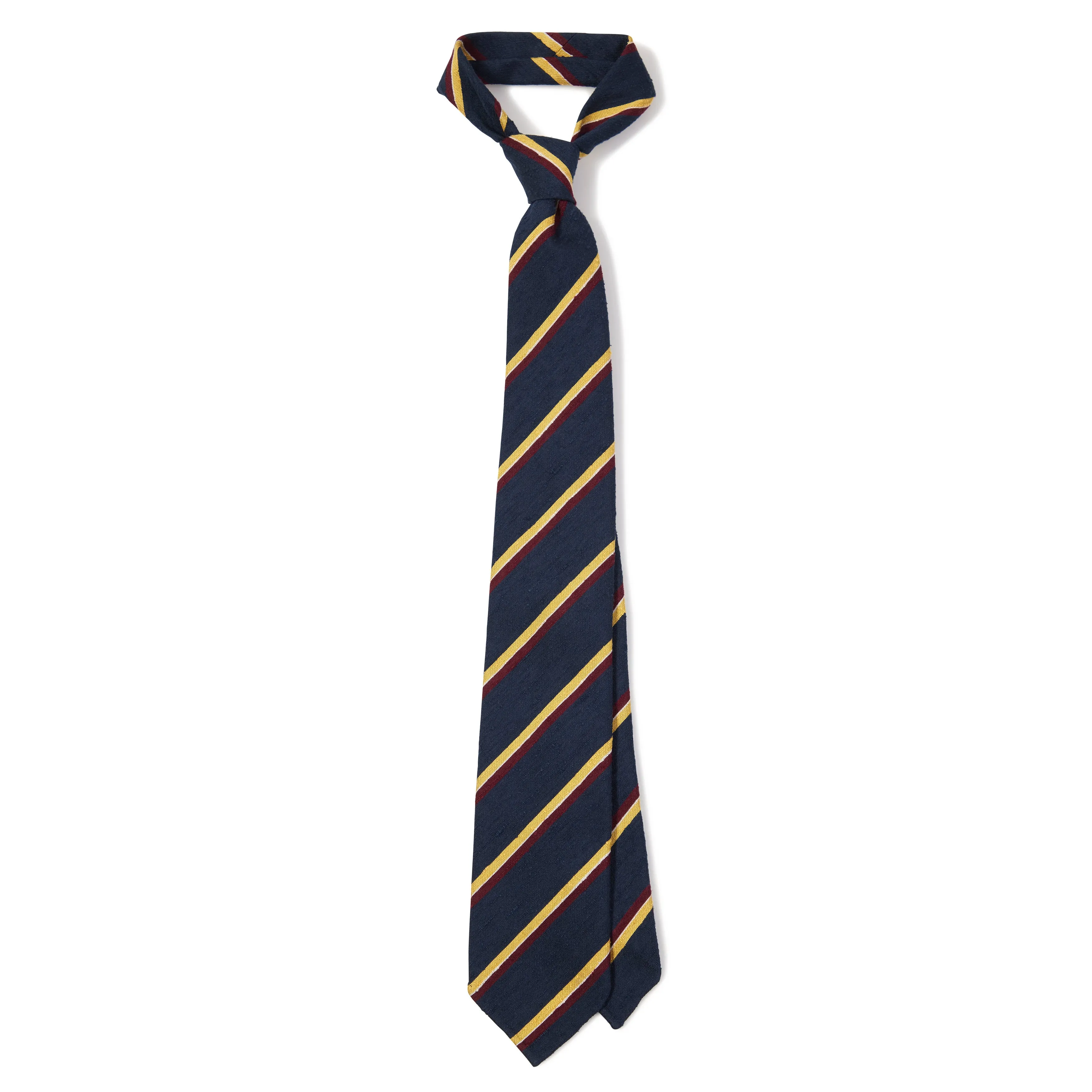 Silk Shantung Textured Stripe Hand-rolled Tie