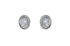 Silver Tali Moonstone Stud Earrings