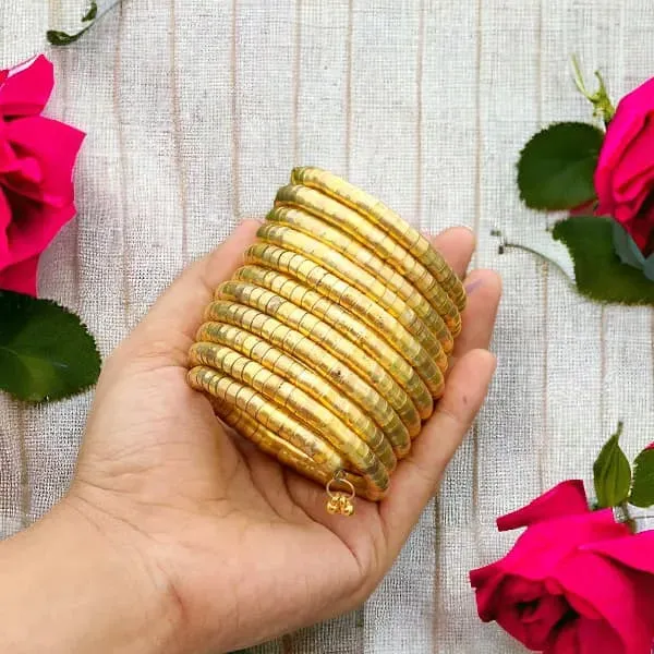 Spiral Oxidised Bangles, Gold