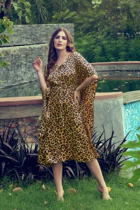 Stalk all-night Leopard Print Kaftan