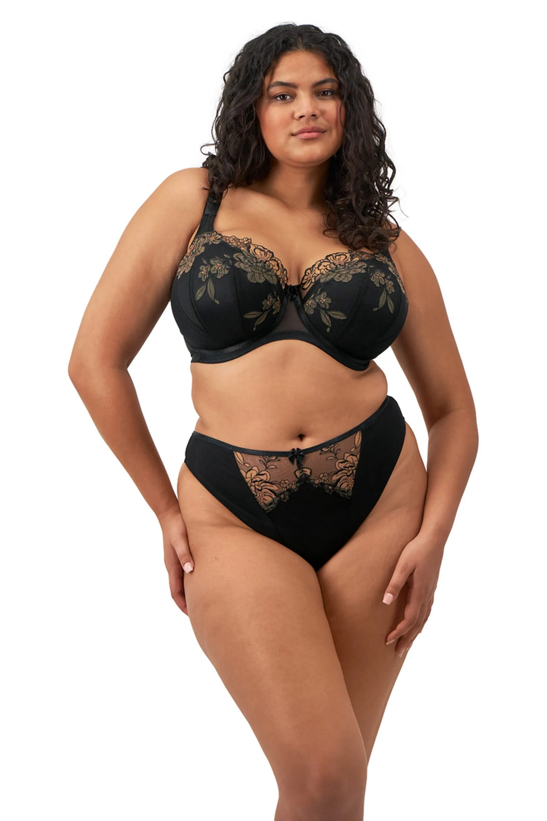 Teagan Padded Half Cup Bra Black Almond