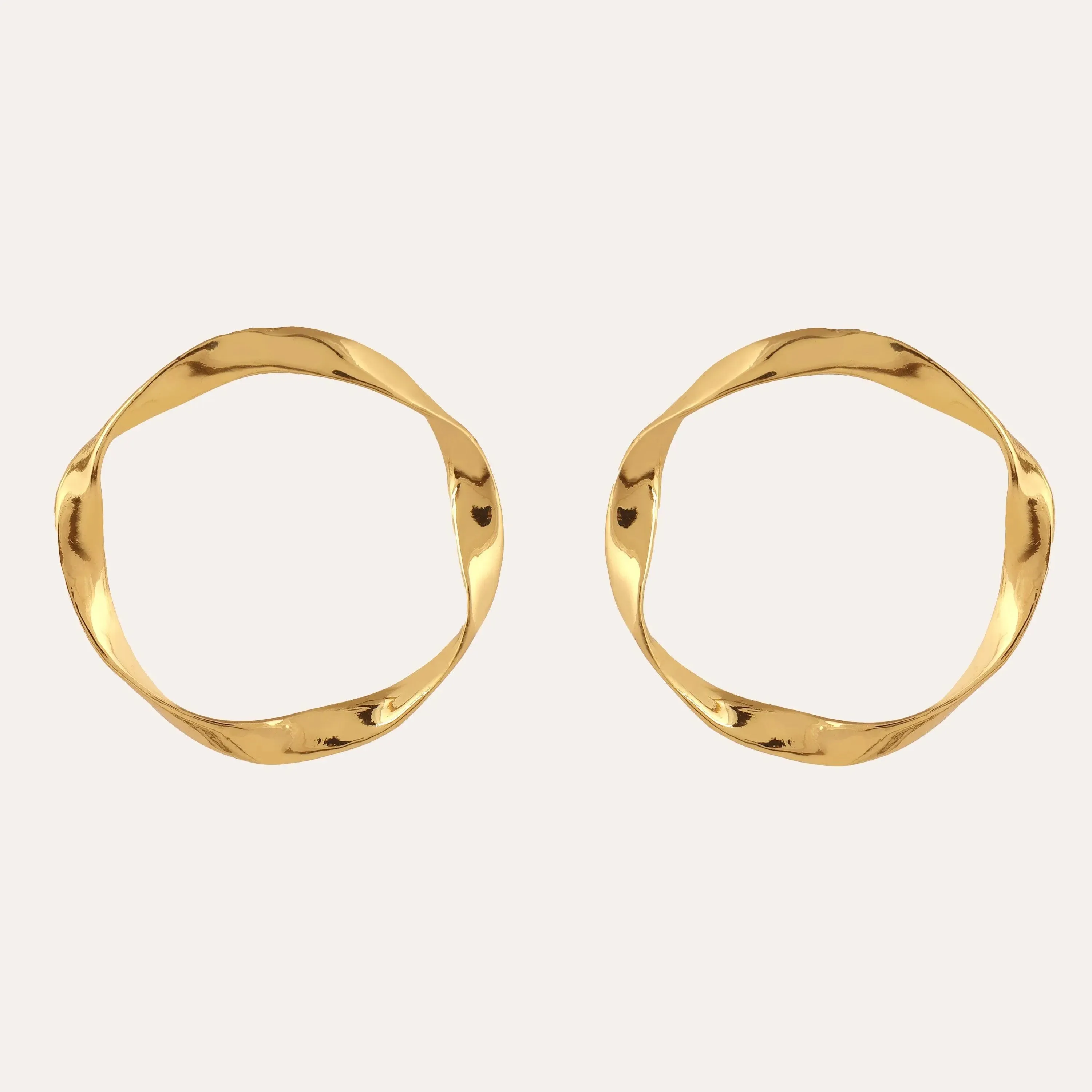 TFC Chunky Gold Plated Statement Hoop Earrings